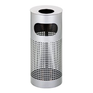 Ashtray Litter Bin – Stainless Steel – Square Punch – Free Standing – 240 Ø x 600 (H) mm – Brushed Finish – 435SS