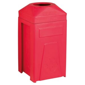 Modulus Plastic Recycle Bin – With Interior Lid and Bin Liner- 40 x 40 x 95cm – Colour Options – RECMDOBRDRECMDILRD