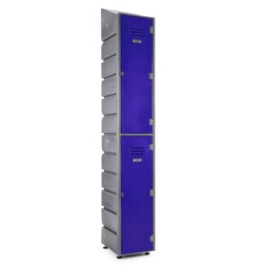 Plastic Locker – Solid Door – HACCP Compliant – Slanted Top – 2 Tier – LOCKER2SOLID-SLANT