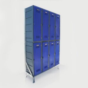 Plastic Clothes Lockers on Frame – 8 x Flat Top Lockers – HACCP – 8CF-FLAT