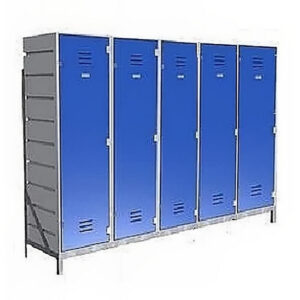 Plastic Sports Lockers on Frame – 5 x 1-Tier (5 Tiers) – HACCP – 5SLF