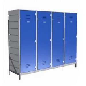 Plastic Sports Lockers on Frame – 4 x 1-Tier (4 Tiers) – HACCP – 4SLF