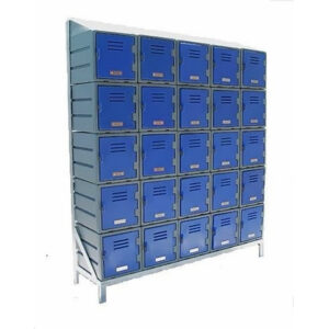 Plastic Food Lockers on Frame – 5 x 5-Tier (25 Tiers) – Slanted Top – HACCP – 25FF-SLANTED