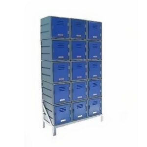 Plastic Food Lockers on Frame – 3 x 5-Tier (15 Tiers) – Flat Top – HACCP – 15FF-FLAT