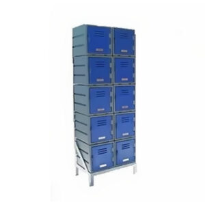 Plastic Food Lockers on Frame – 2 x 5-Tier (10 Tiers) – Flat Top – HACCP – 10FF-FLAT