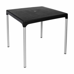 Plastic Square Table – Chelsea – 4 Seater – Black