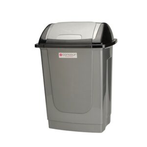 Contour 50L Rectangular Plastic Dust Bin – Square Swing Lid – Colour Options – Pack of 5