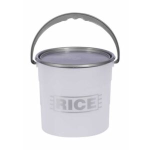 10L Plastic Bucket and Lid – Rice – Pack of 5