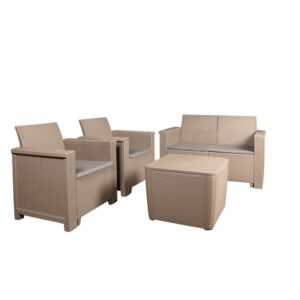 Jabulani Patio Furniture Set – Outdoor – Rattan Look – Colour Options – 4 Piece