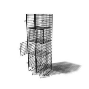 Wire Metal Locker – Powder Coated Steel Mesh – Double – 8 Doors – 4 Tier x 2