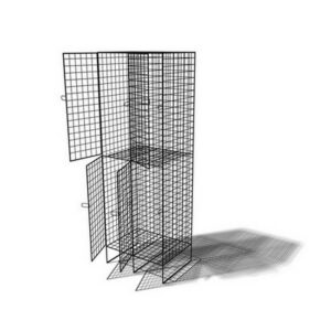 Wire Metal Locker – Powder Coated Steel Mesh – Double – 4 Doors – 2 Tier x 2