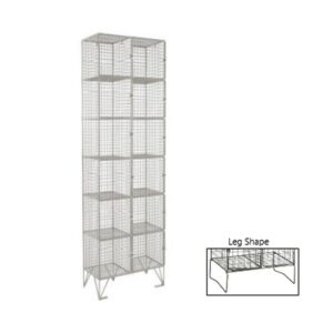 Wire Metal Locker – Powder Coated Steel Mesh – Double – 12 Doors – 6 Tier x 2