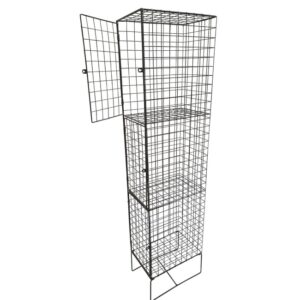 Wire Metal Locker – Powder Coated Steel Mesh – Single – 3 Doors – 3 Tier