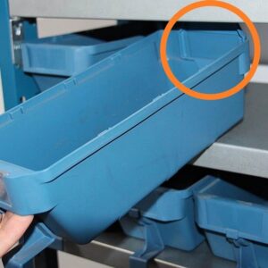 Back Stopper for Shelf Bin – Loose Parts Warehouse Storage Container – Plastic – Blue