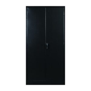 Steel Stationery Cupboard – Metal Storage Cabinet – 4 Shelves – Black – 180 x 90 x 35 cm – SC350BK-black