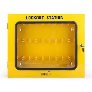 Lockout Station – Holds 60 Locks – Yellow – Steel – 56 x 7 x 46 x 7 cm