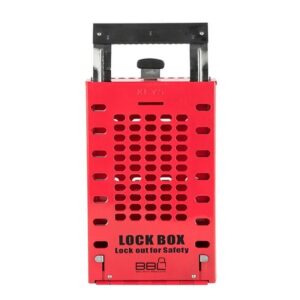 Lockout Box – Group – Holds 14 Locks – Red – Steel – 16.3 x 9.5 x 35.1 cm