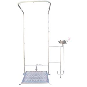 Double Column Safety Shower – Foot Operated and Bowl – 70 x 120 x 210 cm
