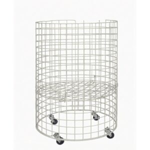 Steel Mesh Round Dump Bin – Adjustable Shelf and Castors – 86 X 58cm