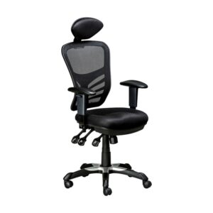 High Back Ergonomic Chair – Ergonet 3 – Netting – Headrest – 3 Lever Mechanism – Gas Height – Black