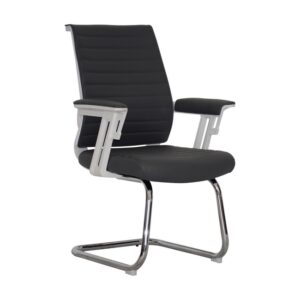 Visitors Arm Chair – Wall Street – PU Leather – Dark Grey