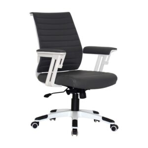 Medium Back Office Chair – Wall Street – PU Leather – Swivel and Tilt – Gas Height – Dark Grey