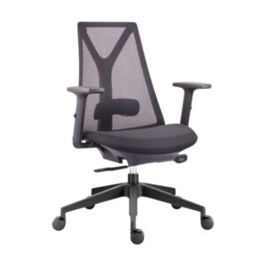 Operators Office Chair – SayL Replica – Mesh and Fabric – Gas Height – Black