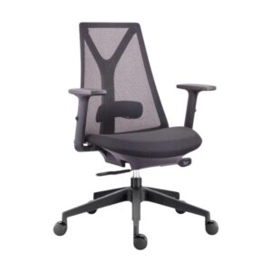 Operators Office Chair – SayL Replica – Mesh and Fabric – Gas Height – Black