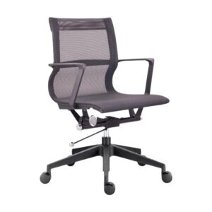 Medium Back Office Chair – Setu Replica – Black Frame – Mesh and PVC – Swivel and Tilt – Gas Height – Colour Options