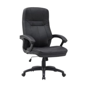 High Back Office Chair – PU Leather – Stud – Swivel Tilt Lock- Gas Height – Black