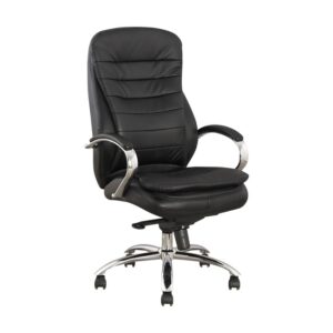 High Back Office Chair – Faux Leather – Luvitt – Frontal Pivot – Gas Height – Black