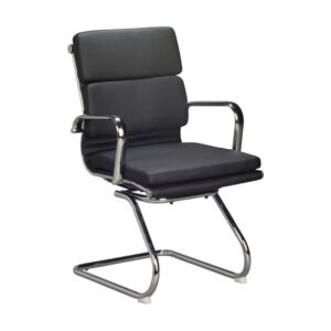 Visitors Arm Chair – Eames Cushion – PU Leather – Colour Options