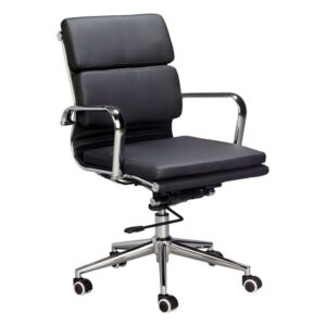 Medium Back Office Chair – Eames Cushion – PU Leather – Tilt – Gas Height – Colour Options