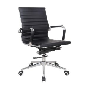 Medium Back Office Chair – Eames PU Leather – Tilt – Gas Height – Colour Options