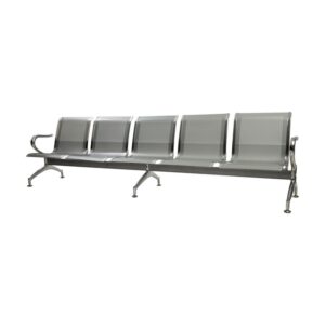 Airport Bench – Public Seating – Heavy Duty Standard Steel – Indoor Use – Flat Packed – Five Seater – 296 x 67 x 79 cm