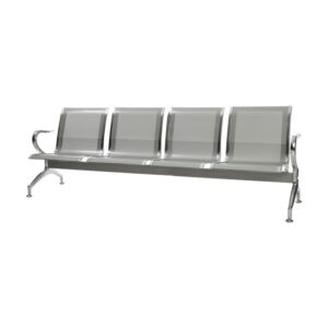 Airport Bench – Public Seating – Heavy Duty Standard Steel – Indoor Use – Flat Packed – Four Seater – 238 x 67 x 79 cm