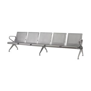 Airport Bench – Public Seating – New Chrome Deluxe – Indoor Use – Flat Packed – Five Seater – 289 x 68 x 78 cm