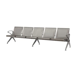 Airport Bench – Public Seating – Aluminium – Indoor and Outdoor Use – Flat Packed – Five Seater – 289 x 67 x 78 cm