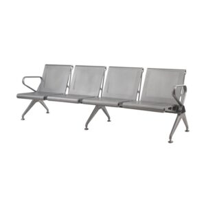 Airport Bench – Public Seating – New Chrome Deluxe – Indoor Use – Flat Packed – Four Seater – 232 x 68 x 78 cm