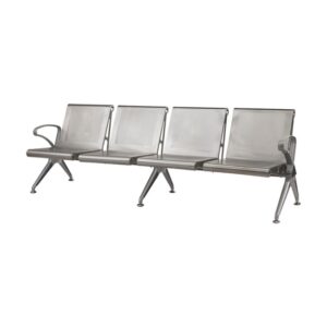Airport Bench – Public Seating – Aluminium – Indoor and Outdoor Use – Flat Packed – Four Seater – 232 x 67 x 78 cm