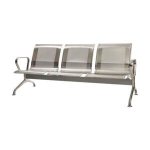Airport Bench – Public Seating – Stainless Steel – Indoor and Outdoor Use – Flat Packed – Three Seater – 180 x 67 x 79 cm