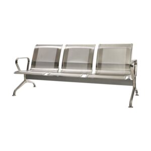 Airport Bench – Public Seating – Stainless Steel – Indoor and Outdoor Use – Flat Packed – Three Seater – 180 x 67 x 79 cm