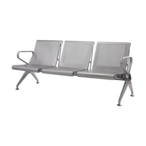 Airport Bench – Public Seating – New Chrome Deluxe – Indoor Use – Flat Packed – Three Seater – 175 x 68 x 78 cm