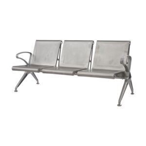Airport Bench – Public Seating – Aluminium – Indoor and Outdoor Use – Flat Packed – Three Seater – 175 x 67 x 78 cm