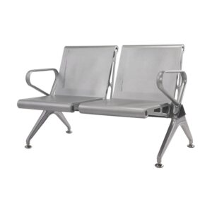 Airport Bench – Public Seating – New Chrome Deluxe – Indoor Use – Flat Packed – Two Seater – 118 x 68 x 78 cm
