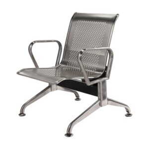 Airport Bench – Public Seating – Stainless Steel – Indoor and Outdoor Use – Flat Packed – One Seater – 68 x 67 x 79 cm