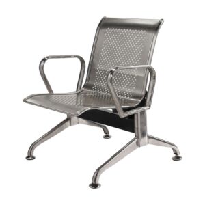 Airport Bench – Public Seating – Stainless Steel – Indoor and Outdoor Use – Flat Packed – One Seater – 68 x 67 x 79 cm