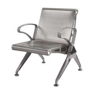 Airport Bench – Public Seating – Aluminium – Indoor and Outdoor Use – Flat Packed – One Seater – 61 x 67 x 78 cm