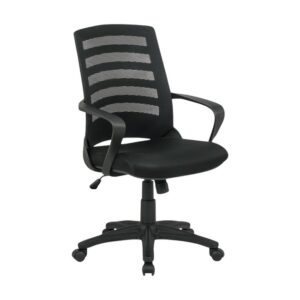 Operator Office Chair – Black Nite – Netting – Swivel and Tilt – Gas Height – Black