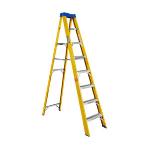Partial Fibreglass Step Ladder – Single Sided – Industrial A-Frame – 8 Steps – 2.4m